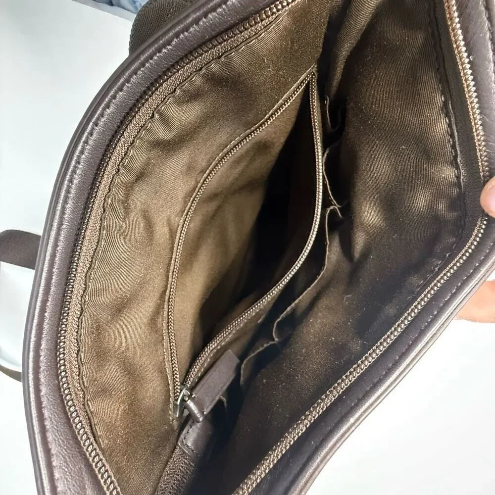 Coach Plaid Trans Atlantic Leather Messenger Bag F70751 Leather Trim, Crossbody,
